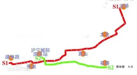 苏州轨交链接昆山 s1,s2号线走向站点