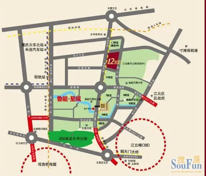 鲁能星城的相册-鲁能12街区方位