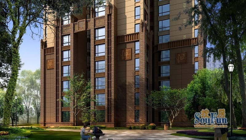 社区住宅侧面效果图