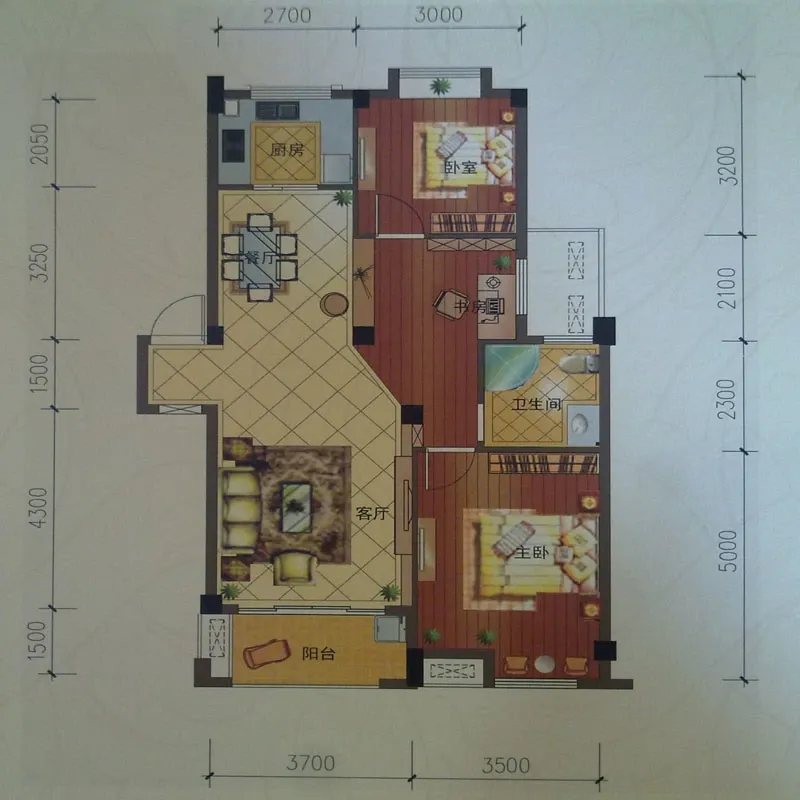 巨匠义圣名苑e1户型图3室2厅1卫 89.00㎡