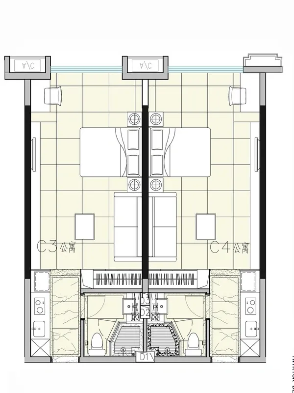 广州民间金融大厦公寓 1室0厅1卫1厨