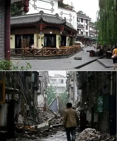 真实的记录二十张照片对比汶川地震前后图