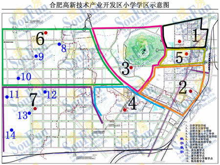 2010年合肥市高新区中 划分地图
