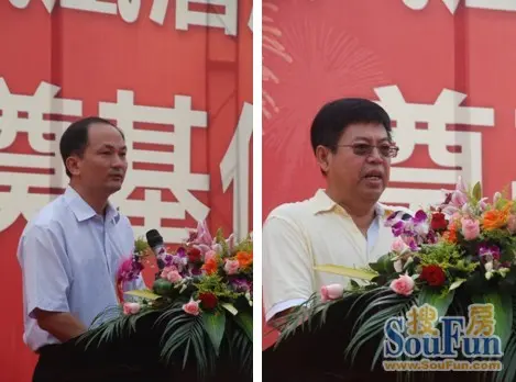 惠阳区副区长黄伟忠,碧桂园集团副总裁兼粤东区域总裁陈华为奠基致辞