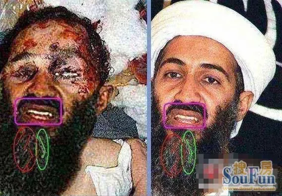 拉登被击毙或是死亡游戏爆尸体遗照造假细节图