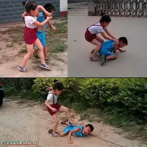 暴力女孩虐男孩史上最牛小孩打架