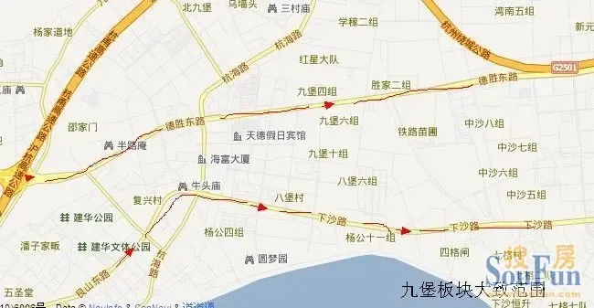 九堡板块示意图