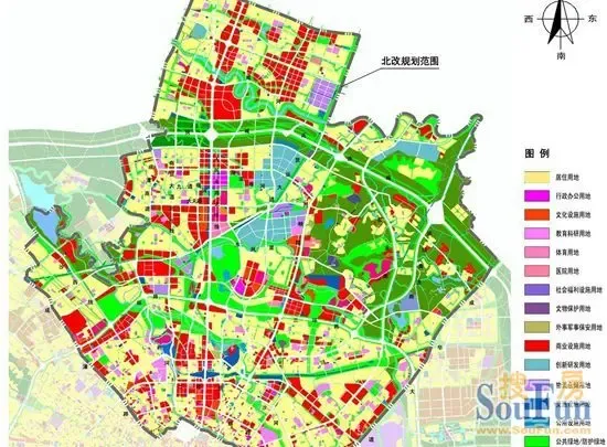 北改总规划正式通过 形成"四轴九片 一核八心"