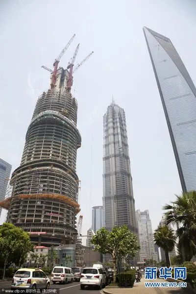 位于上海陆家嘴地区在建的中国—上海中心大厦主楼核心筒
