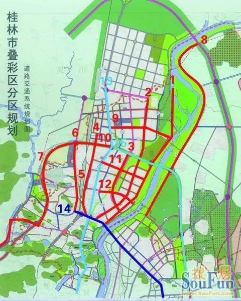桂林市叠彩区交通系统规划图