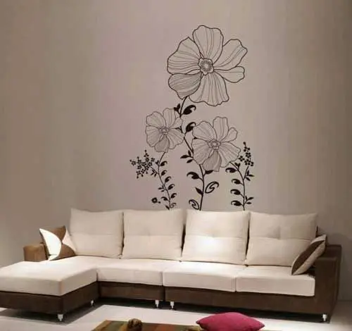 信手涂鸦手绘墙画 打造现代简约生活家居(图)