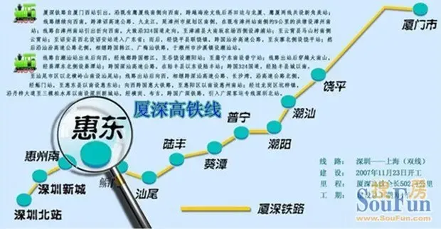 厦深铁路是国家《中长期铁路网规划》"四纵四横"快速铁路网络的重要