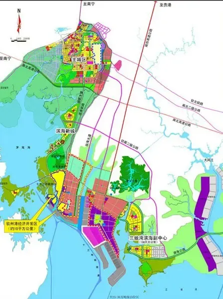 钦州港经济开发区示意图未来发展方向从上图我们不难看出,钦州港规划