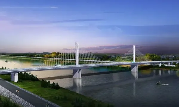 武汉三官汉江公路大桥效果图