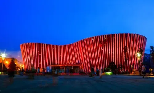 夜间广安市民广场美轮美奂组图