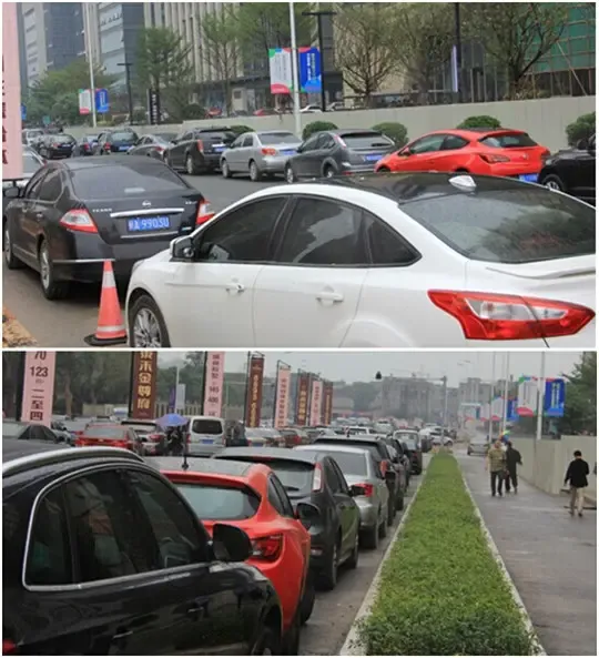 福州东二环塔头路被前来购房的客户挤得水泄不通