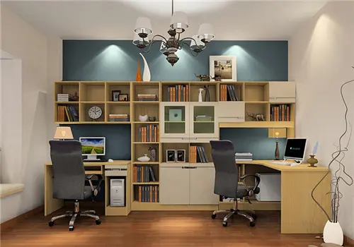 双人书房 装修 效果图