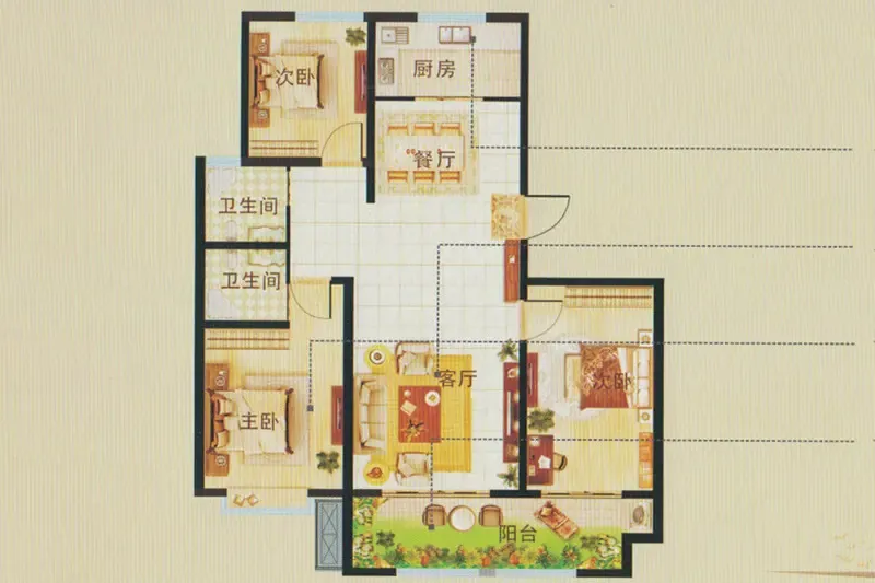 解放路首席 名校——领秀豪庭b4户型点评