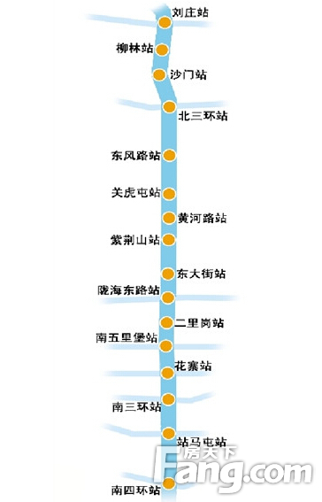 郑州地铁2号线公交总体规划 16个站点设5处停车场
