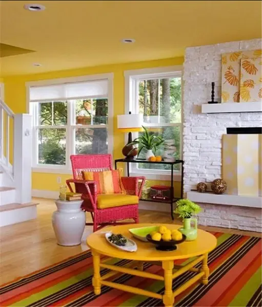 客厅墙面装修 彩色客厅墙面 客厅墙面装修效果图