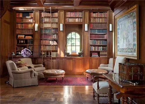 底蕴深厚的藏书室 大户型欧式书房8图