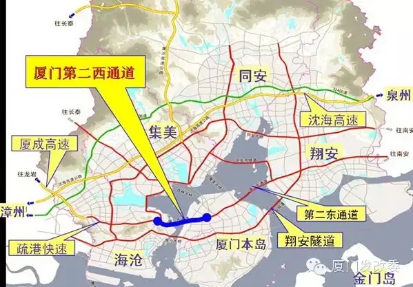 厦门海沧隧道路线图图片