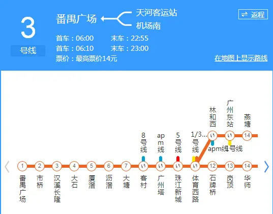 广州三号线地铁站站点图片