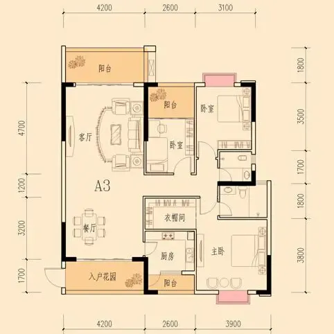 本期看点:名门世家1栋a3户型亮点有余 硬伤突出 · 户型亮点:百变