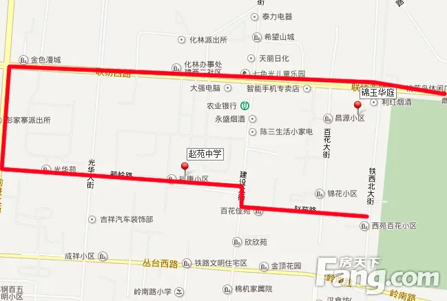 2015邯郸邯山区复兴区重点中小学 教育地产划分地图