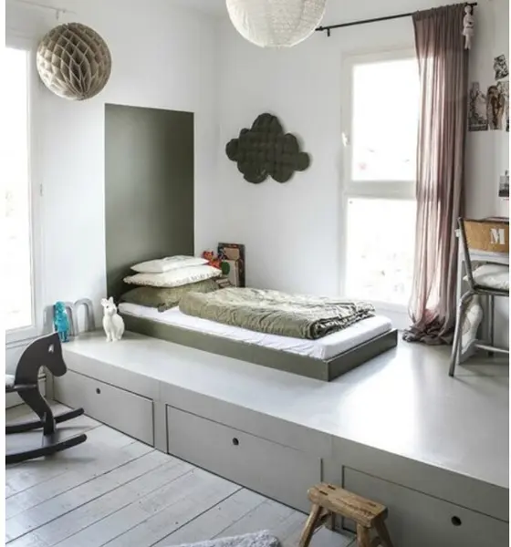 随意翻滚的漂亮地台床装修效果 30款时尚地台装修设计