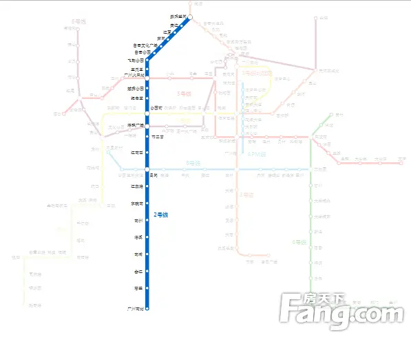 广州2号线线路图全汇集南北贯穿4区