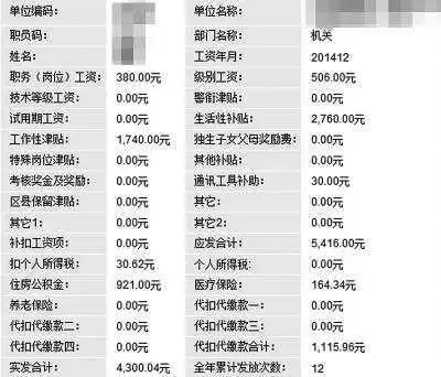 2015年公务员工资调整