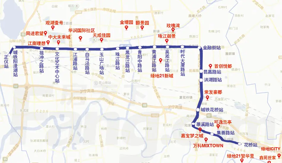 s1号线全线路图 沿线热盘密谋