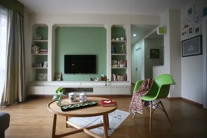 小户型现代简约客厅电视背景墙装修效果图大全 真美!-家居快讯-广州房