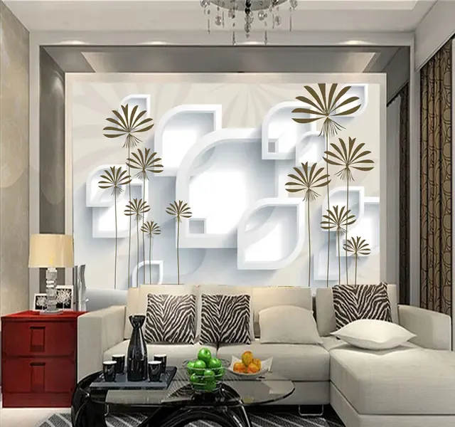 12款3d立体浮雕新客厅电视背景墙,无缝自粘背景墙纸效果更逼真!