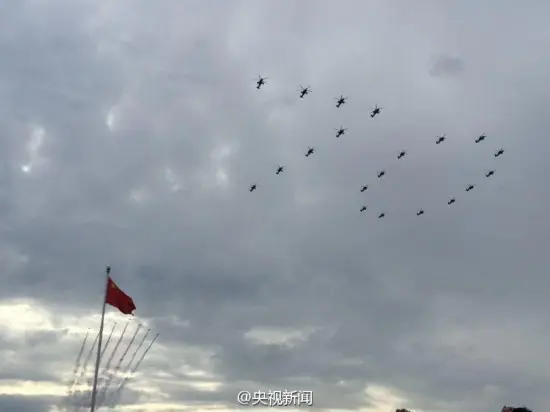 抗战胜利70周年大阅兵预演现场图