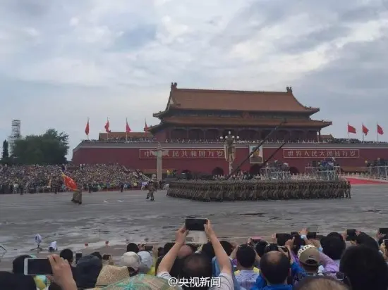 抗战胜利70周年大阅兵预演现场图