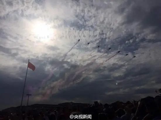 抗战胜利70周年大阅兵预演现场图