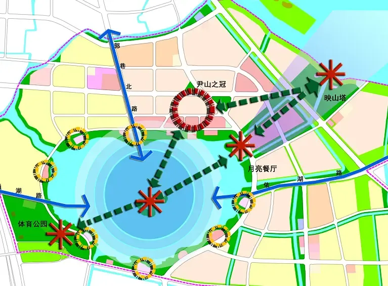 尹山湖景观规划示意图(仅作参考)