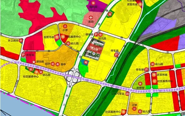 赣州市水东组团控制性详细规划红框为全赠送面积,蓝框为半赠送面积!