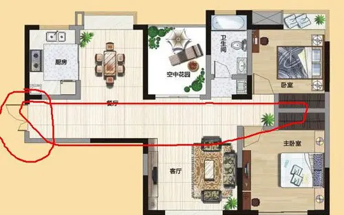 穿心剑格局的户型