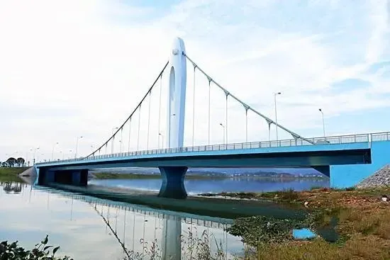 湖南首座独塔悬索桥在常德投入运行