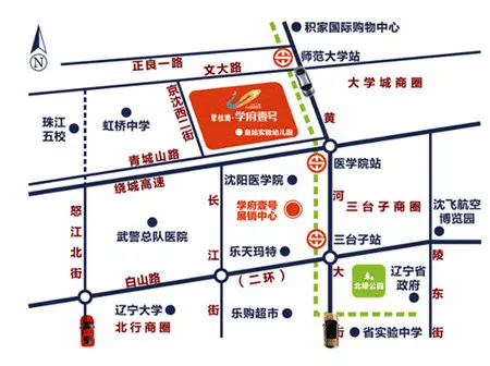 呈放射状形成短时间交通网,无论到达市中心,还是沈北大学城,或是三台