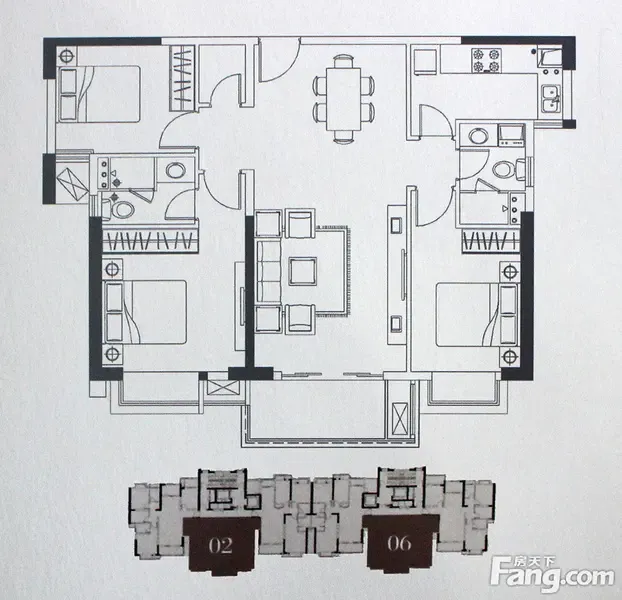 富临新天地a户型富临新天地2#楼01单元  a户型建筑面积:133
