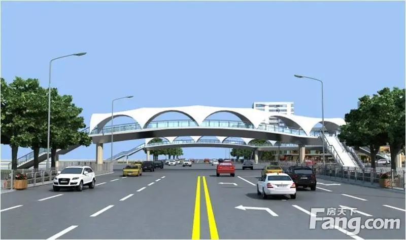 南湖大道与求索路U字人行天桥(求索路视觉效果图)