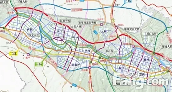 图中红色粗线是北环路规划图