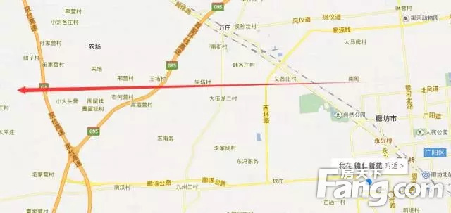 北京新机场北线高速将通廊坊艺术大道 