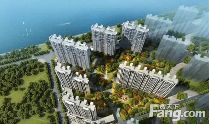 图为万达维多利亚湾五期牛津公馆鸟瞰效果图