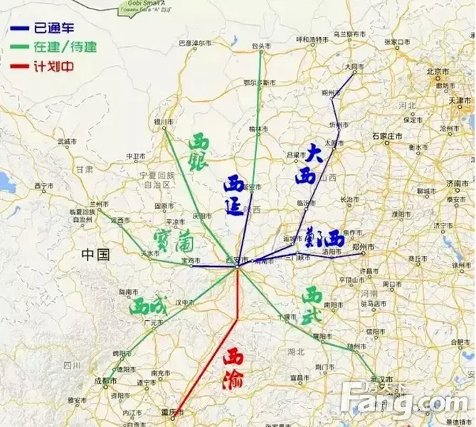 8条高铁连接 西安与周边省会城市