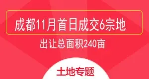 成都11月首日成交6宗商住地块 出让总面积为240亩